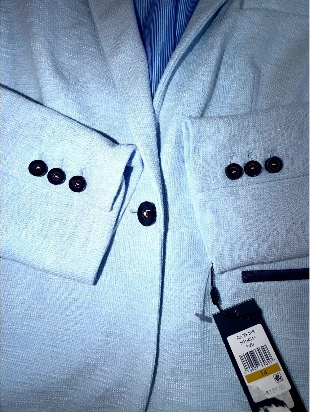 Tommy Hilfiger light blue blazer with elbow patches